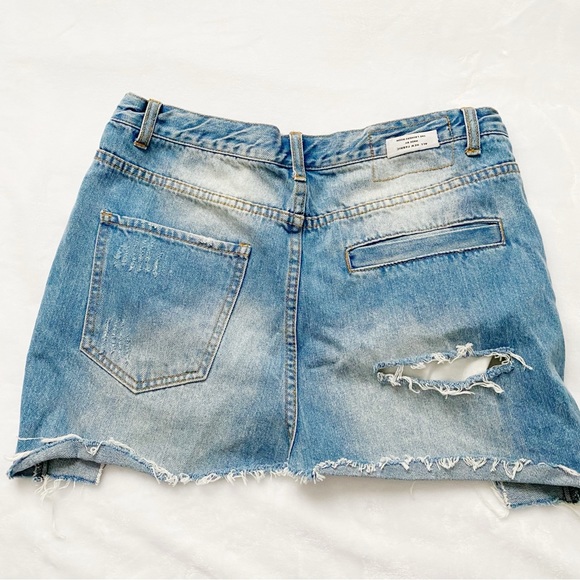 Ripped Jean Mini Skirt - Picture 3 of 8